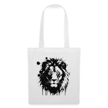 Schwarzer Löwe Spritzkunst - Stoffbeutel - Weiß - Vorne