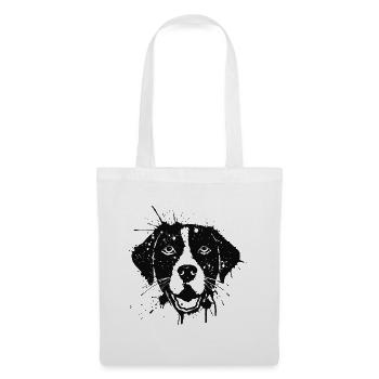 Dog Style Ink Splash Canine Portrait Schwarz - Stoffbeutel - Weiß - Vorne