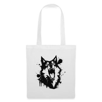 Howling wolf in black splashes - Tote Bag - white - Front