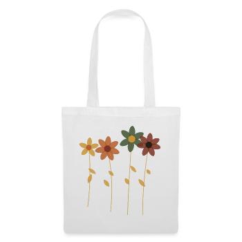 Retro Flowers in Row - Tote Bag - white - Front