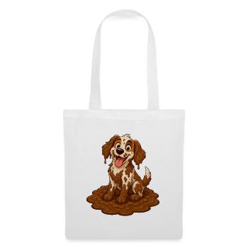 Joyeux Champion des Flaques de Chien Boueux - Sac en tissu - blanc - Devant