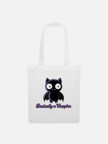 Lila Vampirfledermaus-Grafik - Stoffbeutel - Weiß