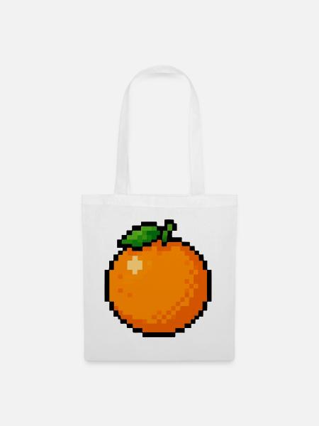 Pixel Orange - Stoffbeutel - Weiß
