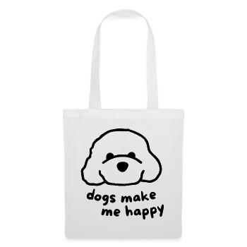 Dogs Make Me Happy Design - Stoffbeutel - Weiß - Vorne