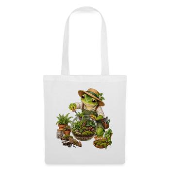 Frosch baut ein Terrarium - Stoffbeutel - Weiß - Vorne