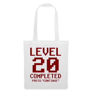 20. Geburtstag Geschenk Pixel - Stoffbeutel - Weiß - Vorne