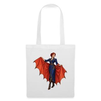 Vampir-Diva mit roten Flügeln - Stoffbeutel - Weiß - Vorne