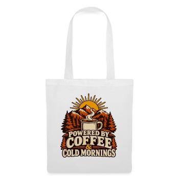 Powered by Coffee & Cold Mornings – Herbstmotiv - Stoffbeutel - Weiß - Vorne
