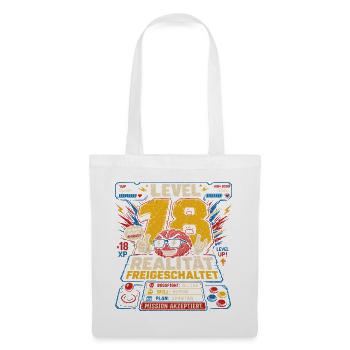 18 Geburtstag Gamer Volljährig Gaming Geschenk - Stoffbeutel - Weiß - Vorne