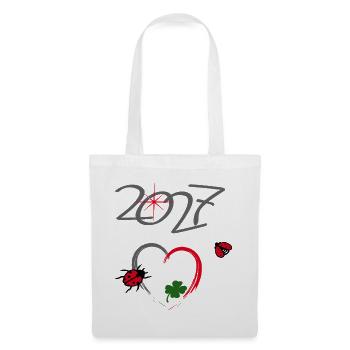 Neujahr 2027 Glücksdesign - Stoffbeutel - Weiß - Vorne