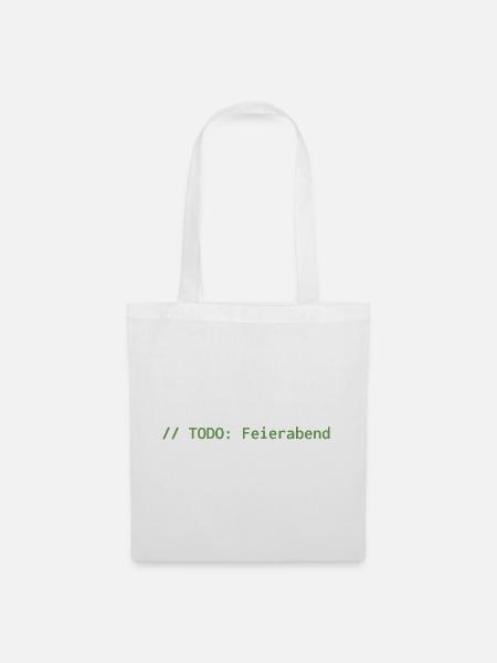 // TODO: Feierabend – Programmierer Shirt - Stoffbeutel - Weiß
