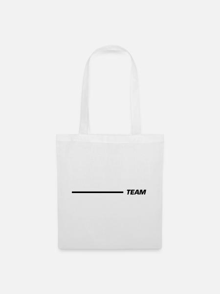 Team Schriftzug Linie Schwarz - Stoffbeutel - Weiß