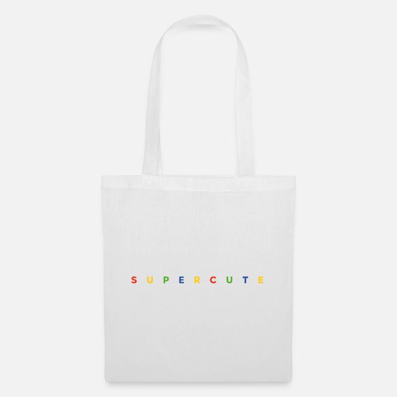 supercute Schriftzug mit bunten Buchstaben - Stoffbeutel - Weiß
