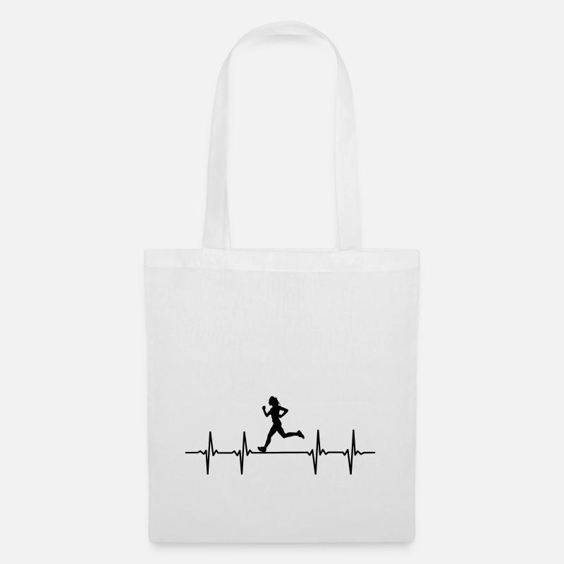 Jogging-Puls Design - Stoffbeutel - Weiß