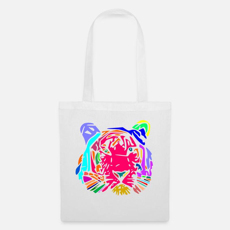 multicolor tiger - Tote Bag - white