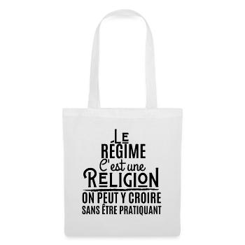 Le régime c'est une religion on peut y croire - Sac en tissu - blanc - Devant