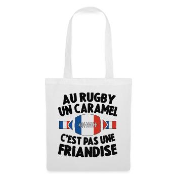 Au Rugby Un Caramel C'est Pas Une Friandise - Sac en tissu - blanc - Devant