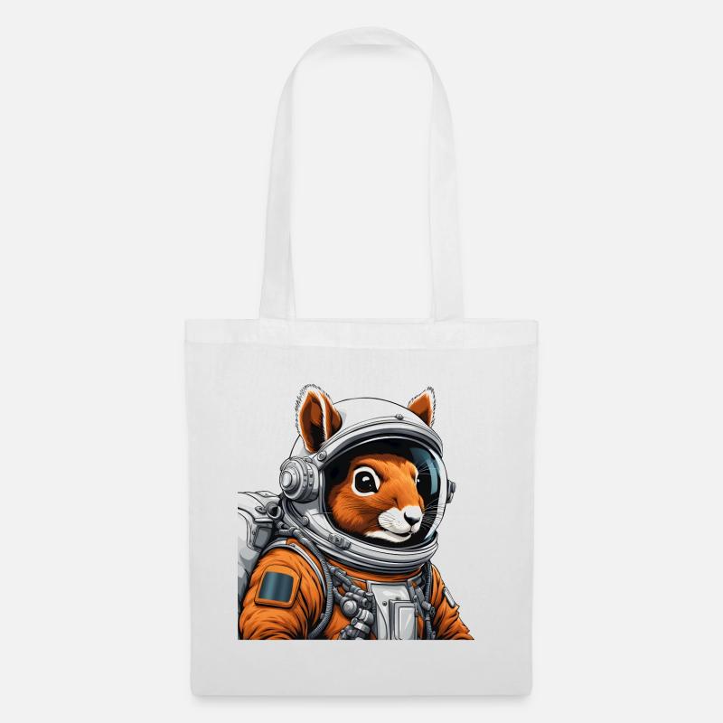 Eichhörnchen-Astronaut - Stoffbeutel - Weiß