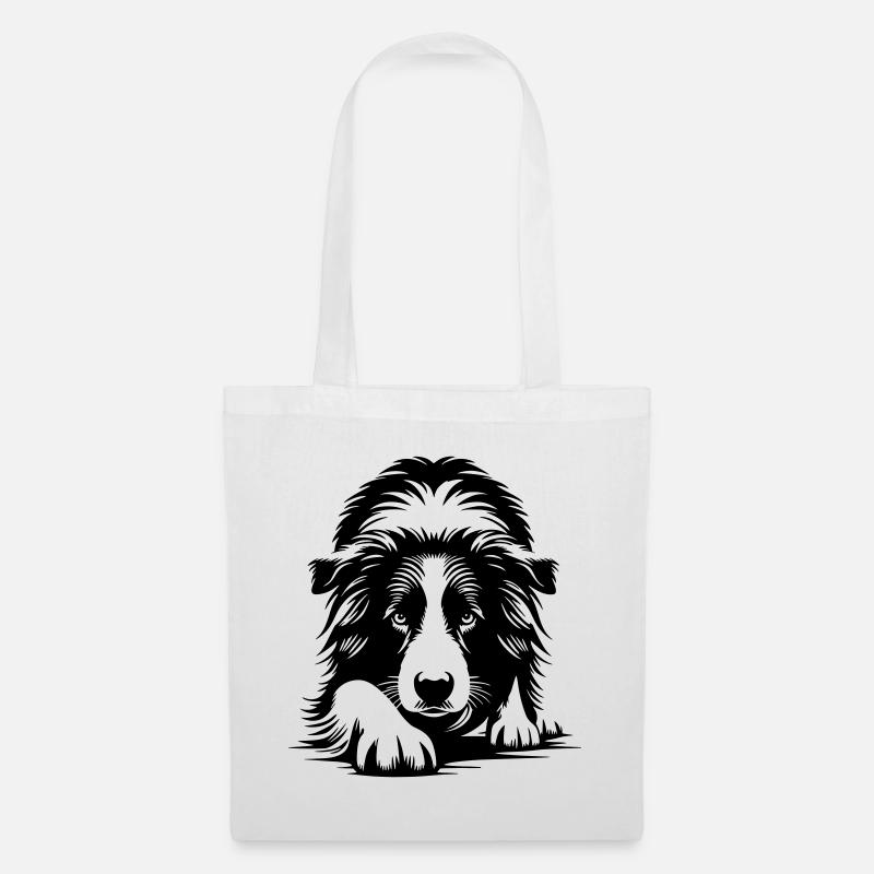Border Collie - Stoffbeutel - Weiß