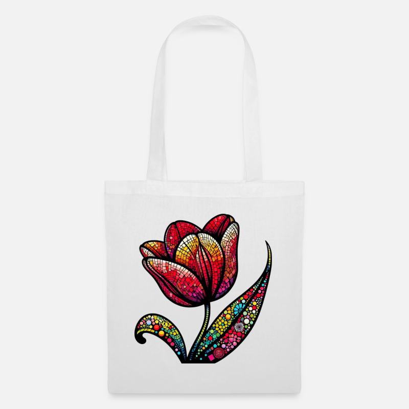 Tulpe - Stoffbeutel - Weiß