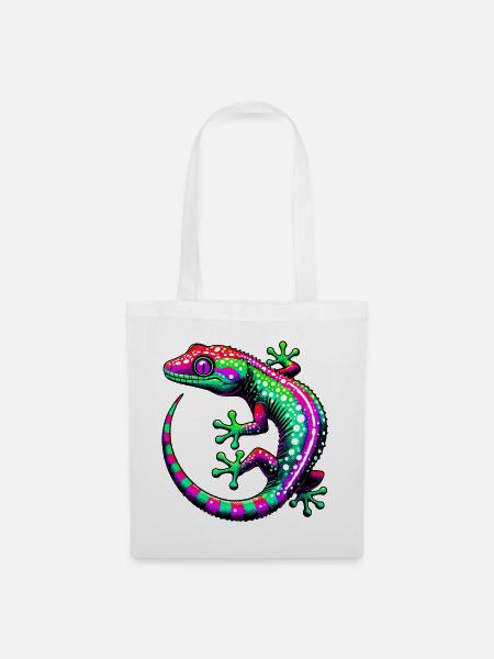 Gecko - Stoffbeutel - Weiß