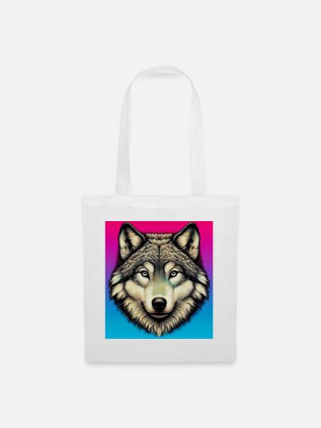 Wolf - Stoffbeutel - Weiß