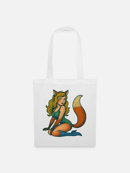 Foxy Zauberin Illustration - Stoffbeutel - Weiß
