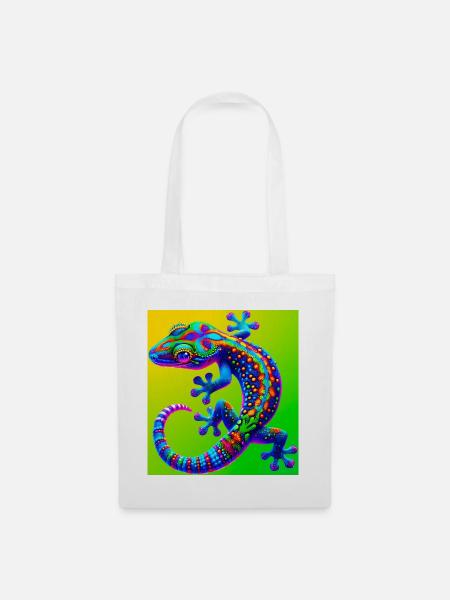 Gecko - Stoffbeutel - Weiß