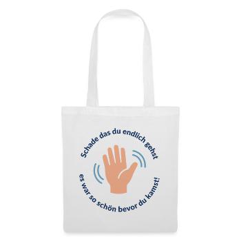 Farewell Joke Hand Graphic, Oxymoron - Tote Bag - white - Front