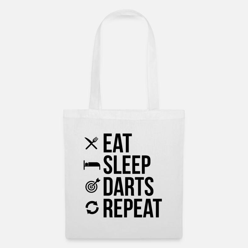 Eat_Sleep_Darts_Repeat - Stoffbeutel - Weiß