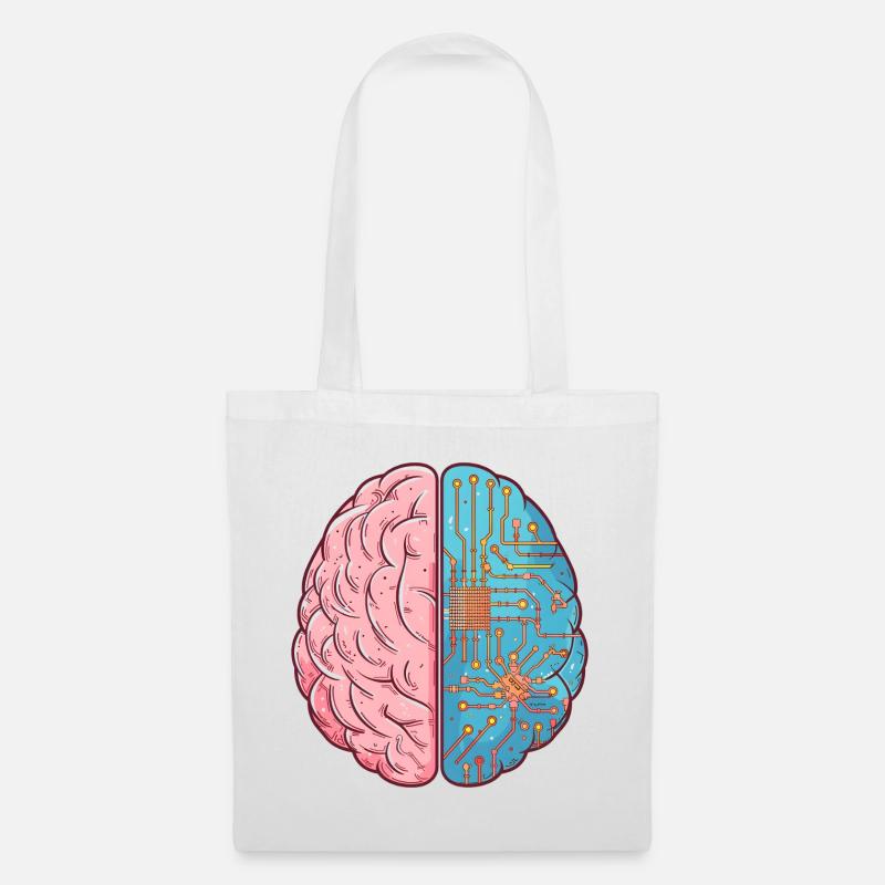 Human Intelligence meets AI – Brain Tech Design - Stoffbeutel - Weiß