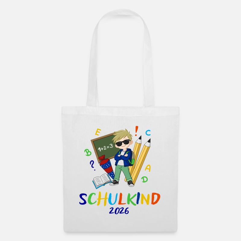 Schulkind 2026 Bunt - Stoffbeutel - Weiß