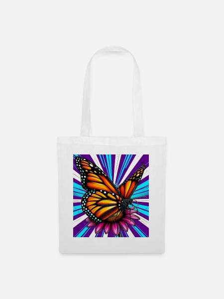 Schmetterling - Stoffbeutel - Weiß