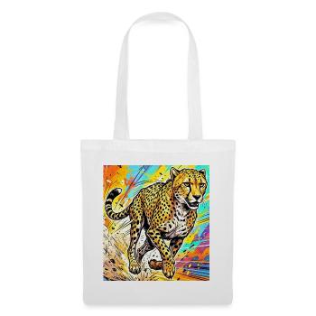 guépard - Sac en tissu - blanc - Devant