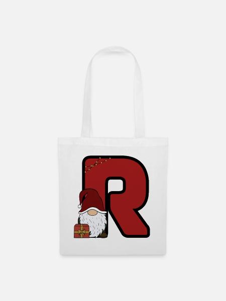 R mit Santa und Geschenk - Stoffbeutel - Weiß