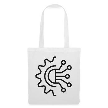 KI-Automatisierungs-Zahnrad-Symbol - Stoffbeutel - Weiß - Vorne