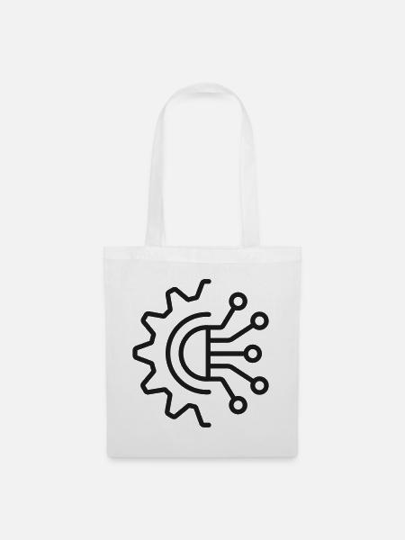 KI-Automatisierungs-Zahnrad-Symbol - Stoffbeutel - Weiß