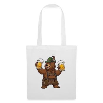 Bierbär Bayerische Tradition Tracht Lederhose Bier - Stoffbeutel - Weiß - Vorne