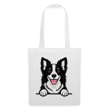 Border Collie - Stoffbeutel - Weiß - Vorne