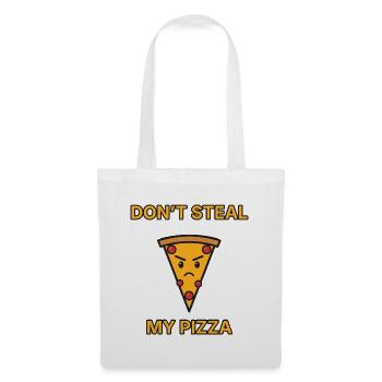 Pizza – Don’t steal my pizza – lustiger Spruch - Stoffbeutel - Weiß - Vorne