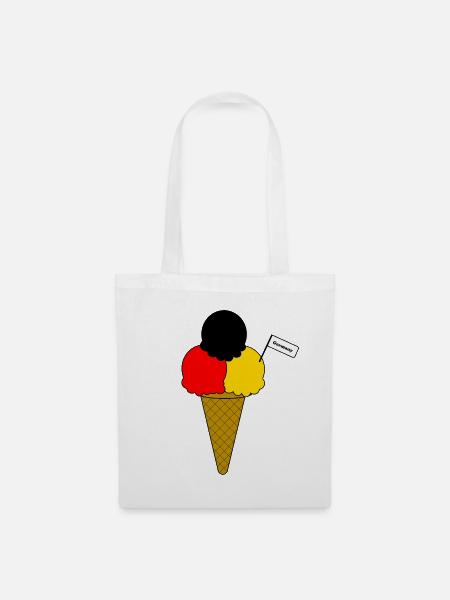 Deutschland Germany Flag Eiscreme - Stoffbeutel - Weiß