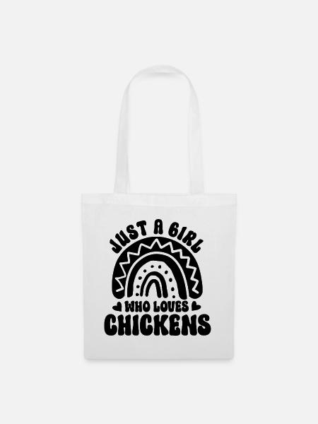 Huhn Spruch Boho Style - Stoffbeutel - Weiß