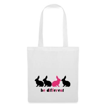 Être différents lapin Bunny 2C unique unique. - Sac en tissu - blanc - Devant