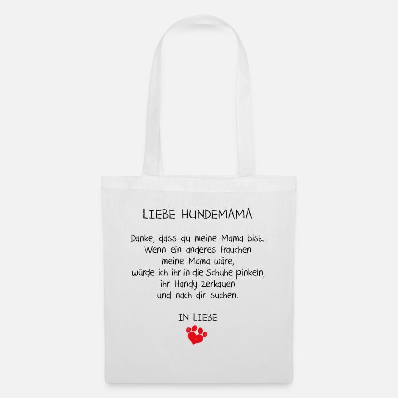 liebe hundemama - Stoffbeutel - Weiß