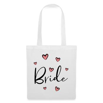 Bride coeur enterrement de vie de garçon cadeau - Sac en tissu - blanc - Devant