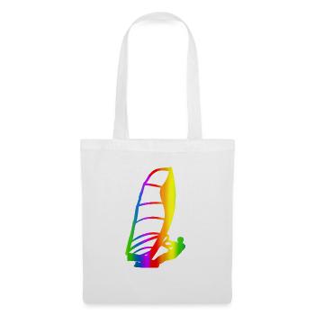 Bunter Windsurfen Regenbogen - Stoffbeutel - Weiß - Vorne