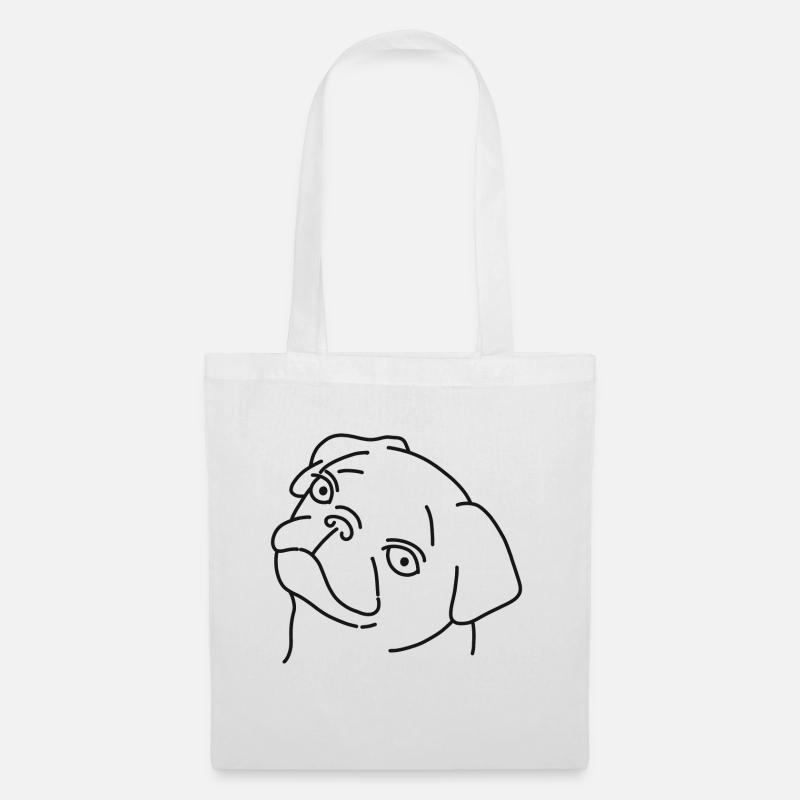 Mops - Stoffbeutel - Weiß