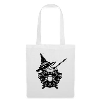 Hexenkessel Hexenhut Hexen Walpurgisnacht - Stoffbeutel - Weiß - Vorne