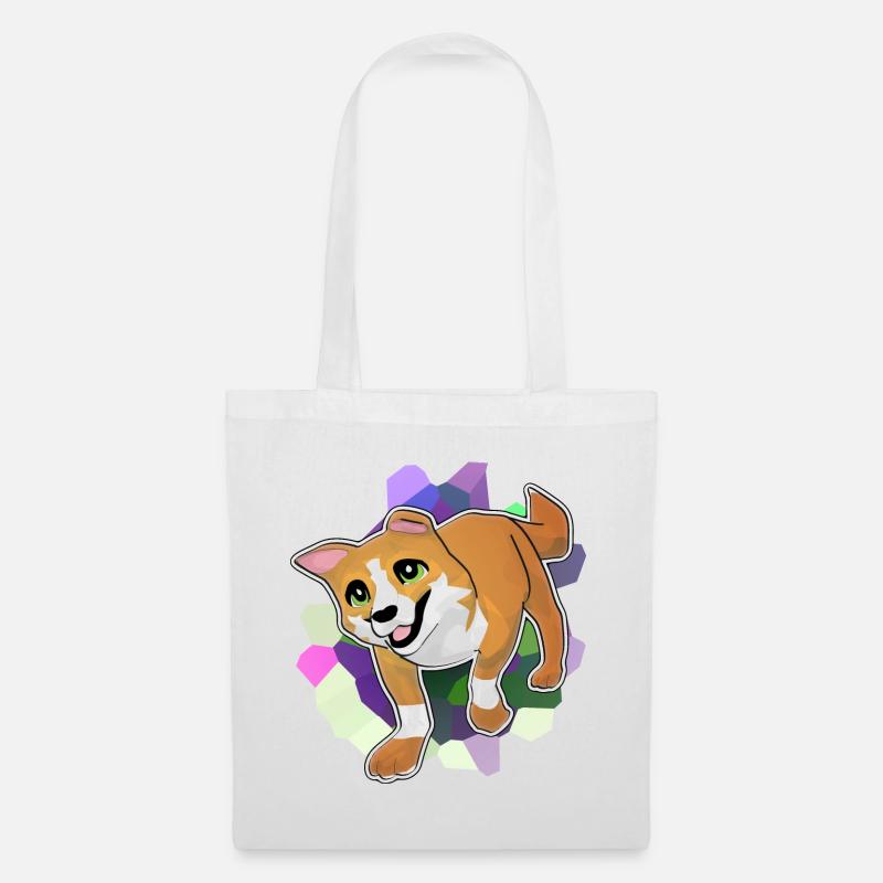Corgi devant un fond coloré - Sac en tissu - blanc