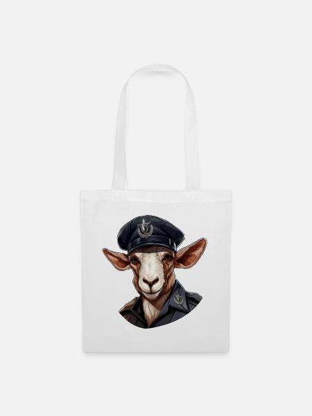 Ziegen Polizei - Stoffbeutel - Weiß